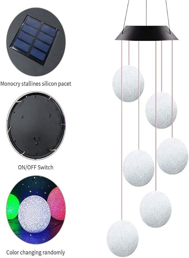 ANKRI كرة إضاءة تعمل بالطاقة الشمسية من أنكري، جرس رياح، إضاءة محيطة ناعمة (ليست ساطعة) | مصباح معلق خارجي مقاوم للماء متعدد الألوان، مناسب للشرفة والحديقة والفناء، هدية مثالية للمنزل الجديد | أسود - Image 4